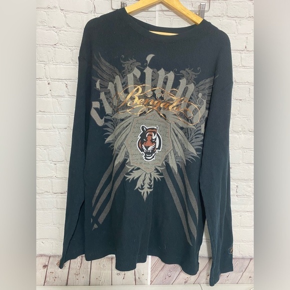 Cincinatti Bengals NFL Pro Line Unisex 2XL Black Metallic Graphic Shirt - Picture 1 of 4